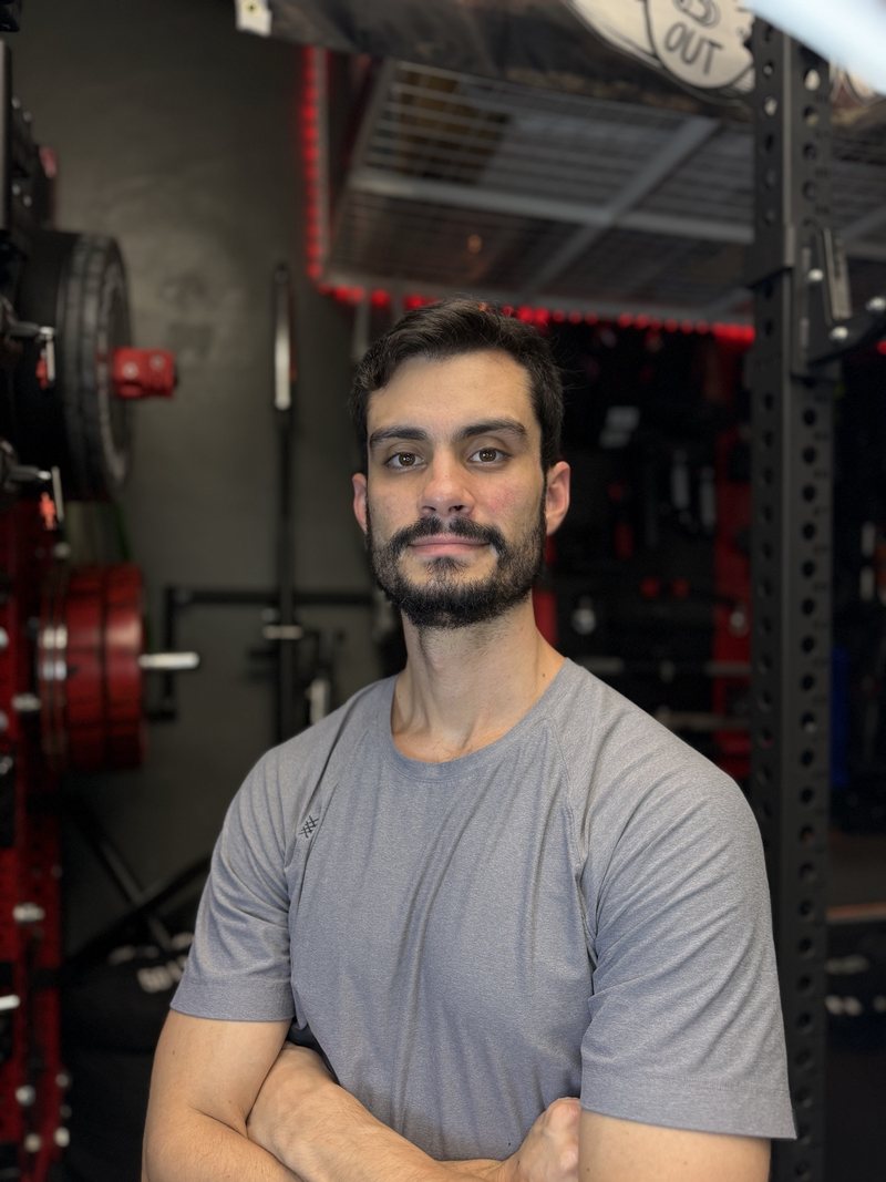 Andres Corrales, The Tissue Guy, standing in his private training gym in Weston, FL